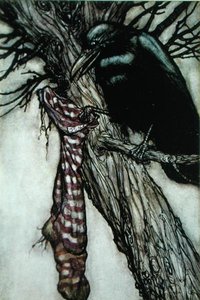 J.M.バリー（1860-1937）の「ピーターパン」の挿絵「カラス」（カラーリトグラフ版） 作： Arthur Rackham