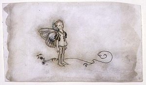真夏の夜の夢」の挿絵「妖精たちの騒ぎ」（ハイネマン社刊 作： Arthur Rackham