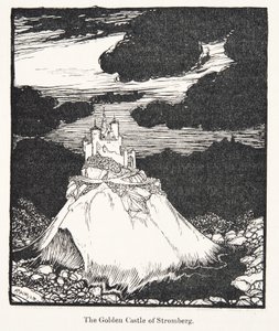 グリム兄弟の童話のストロンバーグの黄金の城、パブ。 1909 作： Arthur Rackham