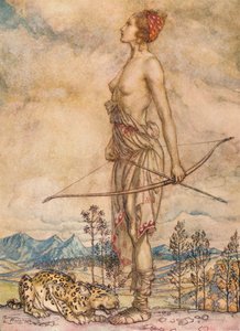 ハントレスダイアン、c1920 作： Arthur Rackham