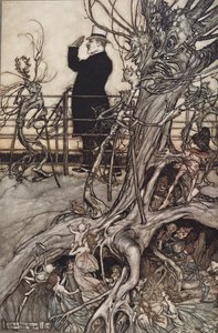 ケンジントンガーデンはロンドンにあり、王様が住んでいる......」J・M・バリー（1860〜1937）の『ケンジントンガーデンのピーターパン』から、1906年に出版された。1906年（カラーリトグラフ