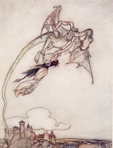 キングスだけの娘は、パブのグリム兄弟の童話からドラゴンに連れ去られていました。 1909