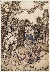 グリム兄弟によるリトルブラザー＆リトルシスターと他の物語のノーズツリー、pub.1917 作： Arthur Rackham