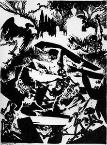 エドガー・アラン・ポーの「早すぎる埋葬」。 作： Arthur Rackham