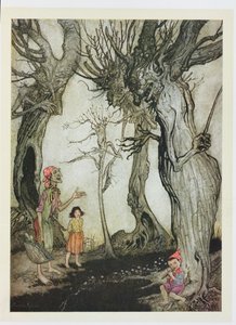 木と斧、「イソップ寓話」のイラスト、ハイネマン発行、1912