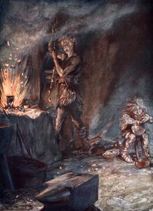 「ノトゥングの鍛造」、1924年。 作： Arthur Rackham