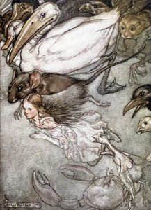 涙の池 - 『不思議の国のアリス』（ルイス・キャロル著、アーサー・ラッカム画）より 作： Arthur Rackham