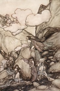 ワシントンアーヴィングのパブ、リップヴァンウィンクルの妖精の山々。 1910