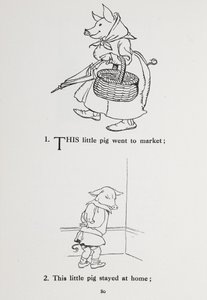 この子ぶたは市場に出ました - 童謡。 作： Arthur Rackham