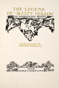タイトルページ、The Legend of Sleepy Hollow、Washngton Irving（1783-1859）、pubから。 1928 作： Arthur Rackham