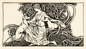 アイルランドのおとぎ話のふすまの誕生からのふすまとSceólanとTuiren 作： Arthur Rackham