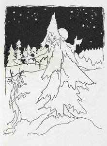 Dois homens-árvore em um bosque nevado 作： Arthur Rackham