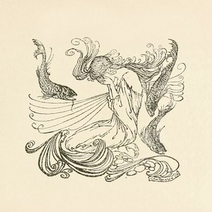 ウンディーネ」の泣いている泉から立ち上がるウンディーネ 作： Arthur Rackham
