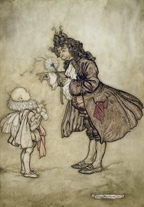 陛下が時間を知りたいとき、パブJMバリーによってケンジントンガーデンズのピーターパンから。 Hodder and Stoughton、1906（紙にトイレとペンとインク） 作： Arthur Rackham