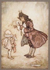 陛下が時間を知りたいとき、JMバリー（1860〜1937）によってケンジントンガーデンズのピーターパンからパブ。 1906 作： Arthur Rackham