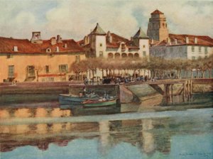 バスク地方。ロホビアーグ、サン・ジャン・ド・リュズ（カラーリトグラフ 作： Arthur Romilly Fedden