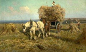収穫ワゴンの積み込み 作： Arthur Walker Redgate