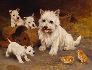 味方か敵か（キャンバスに油彩） 作： Arthur Wardle