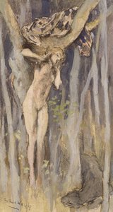ハマドリャド - 木の精霊、1890年頃（紙にパステル、鉛筆、水彩）