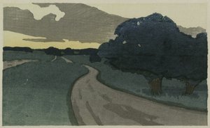 The Long Road、Argilla Road、Ipswich、1898（カラー木版） 作： Arthur Wesley Dow