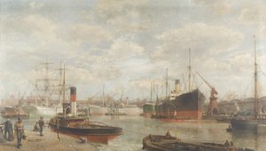 1920年のエイボンマスのロイヤルエドワードドックの垣間見る 作： Arthur Wilde Parsons