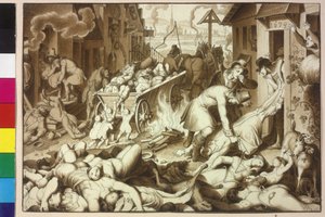 1679年1月～11月、ウィーンで122.849人がペストで死亡。 作： Artist Unknown