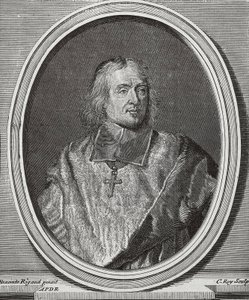 BOSSUET, Jacques-Benigne (1627-1704)。イギリスの神学者、司教。Hyacinthe Rigaudのオリジナルからの肖像コピー。エングレーヴィング 作： Artist Unknown