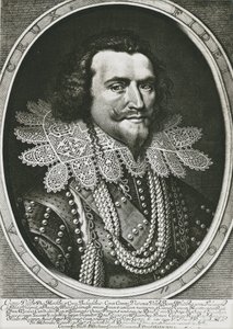 バッキンガム公ジョージ・ヴィリアーズ（1592-1628）。イギリスの政治家、ジェームズ1世とチャールズ1世の寵臣。 作： Artist Unknown