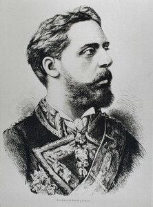 CARLOS VII, Carlos Maria de los Dolores de Borbon y Austria-Este (1848-1909)。カルロス7世としてスペイン王位に就いたカルリストの僭称者。スペイン。カルリスム。カルロス7世、カルリストの王位僭称者。La ilustracion Espanola y Americana』に掲載。エングレーヴィ 作： Artist Unknown