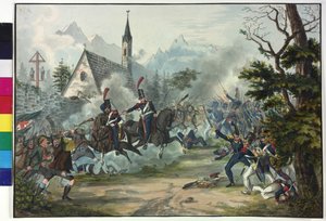 フランス兵とチロル農民の戦い 作： Artist Unknown
