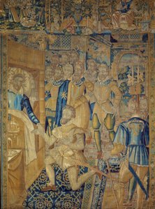 1589年8月1日、修道士ジャック・クレマンによって暗殺されたアンリ3世（1551-1589）。 作： Artist Unknown