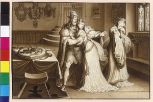 オットーカル2世は妃マーガレットを捨て、クニグンデと結婚した。 作： Artist Unknown