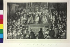 1631年2月20日、ディートリッヒシュタイン枢機卿フランツによるフェルディナンド3世とスペイン王女マリー・アンナの結婚 作： Artist Unknown