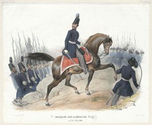 1848年5月26日の州兵と大学軍団 作： Artist Unknown