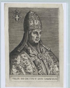 ローマ教皇フェリックス4世（印刷） 作： Artist Unknown