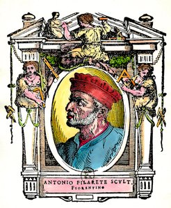 アントニオ・フィラレーテ（アントニオ・ディ・ピエトロ・アヴェルリーノまたはアヴェルリーノ）、フィレンツェの彫刻家の肖像（エングレーヴィング） 作： Artist Unknown