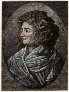マノン（ジャンヌ・マリー）・ローラン・フィリポン、マダム・ローラン（1754年-1793年）、ア・ラ・コンシェルジュの肖像。 作： Artist Unknown