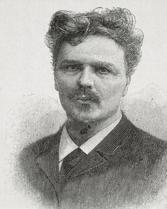 ストリンドベリ、アウグスト（1849-1912）。アウグスト・ストリンドベリの肖像。エングレーヴィング。 作： Artist Unknown