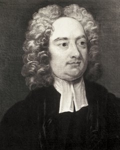 スウィフト、ジョナサン（1667-1745）。アイルランドの聖職者、風刺作家。チャールズ・ジャーヴァス（1675-1739）の絵に描かれた、ダブリンの聖パトリック大聖堂の学長としての肖像画。エングレーヴィング。個人蔵