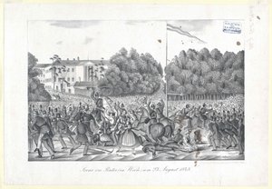 ウィーンのプラーターでの光景。1848年8月 作： Artist Unknown