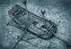 海底のマリア像（カラーリトグラフ） 作： アーティスト不明