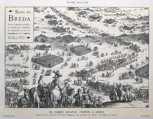 スペインの田園地帯とブレダ：カローの版画「ブレダ包囲戦」の第6部の直接複製 作： Artist Unknown