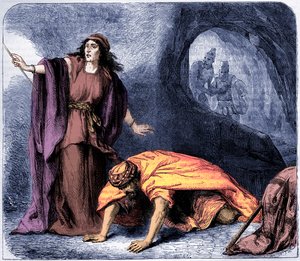 エンドルの魔女によるサムエルの引き上げ -聖書（印刷物）