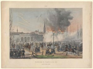 ウィーン城門と市街への砲撃（31日）。1848年10月