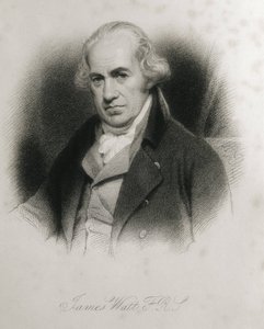 ジェームズ・ワット（1736-1819）。ジェームズ・ワットの肖像。エングレーヴィング。 作： Artist Unknown