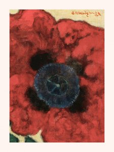 アルトゥール・ニコデム ポピーの花 白い縁取り 作： アーサー・ニコデム