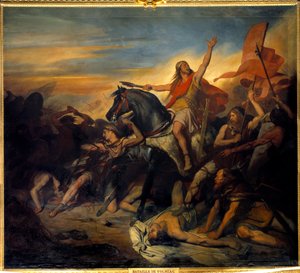 トルビアックの戦い、クローヴィスのアラマンズに対する勝利（466-511）（496年）。アリー・シェファー（1795-1858）による絵画