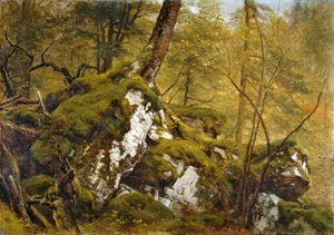 木製のインテリアの研究、1855年頃 作： Asher Brown Durand