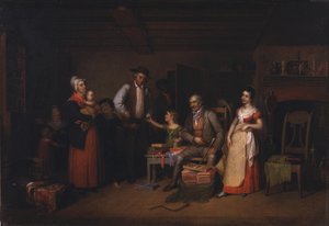 商品を陳列する行商人 作： Asher Brown Durand