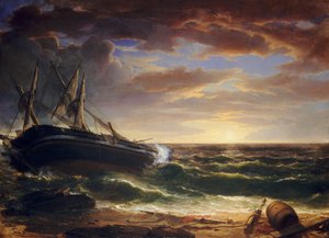 座礁した船、1844年。 作： Asher Brown Durand